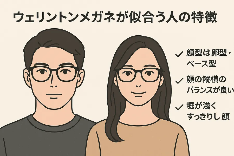 顔型別|ウェリントンメガネが似合う人・似合わない人の特徴